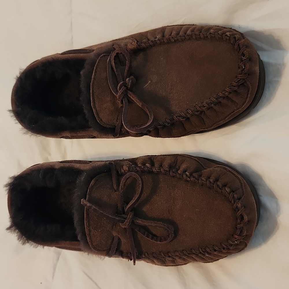 LLBEAN MENS WICKED GOOD MOCCASIN SLIPPERS